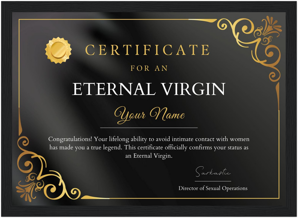 Eternal Virgin Certificate