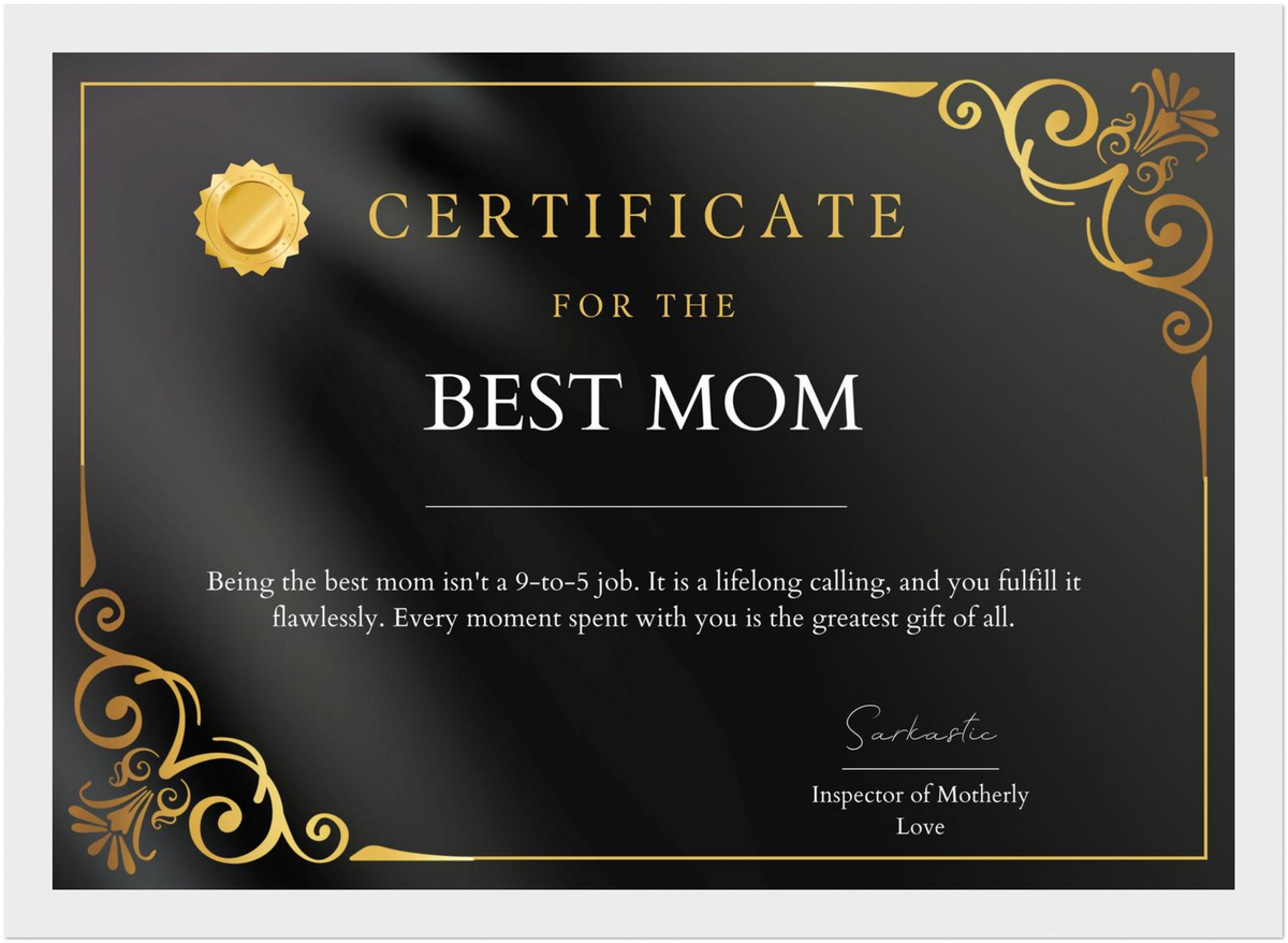 Best Mom Certificate