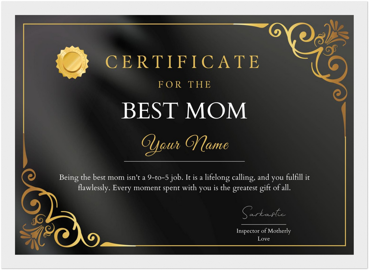 Best Mom Certificate