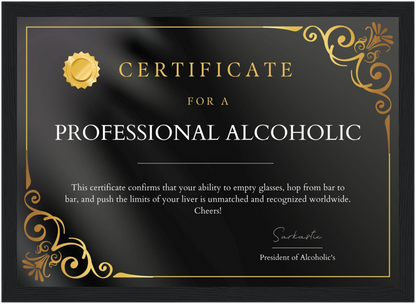 Professional Alcoholic Certificate