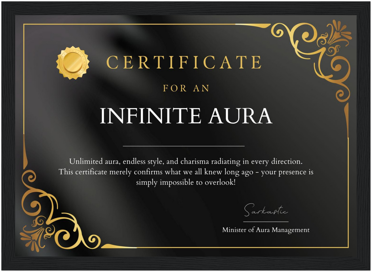 Infinite Aura Certificate