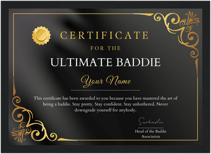 Ultimate Baddie Certificate