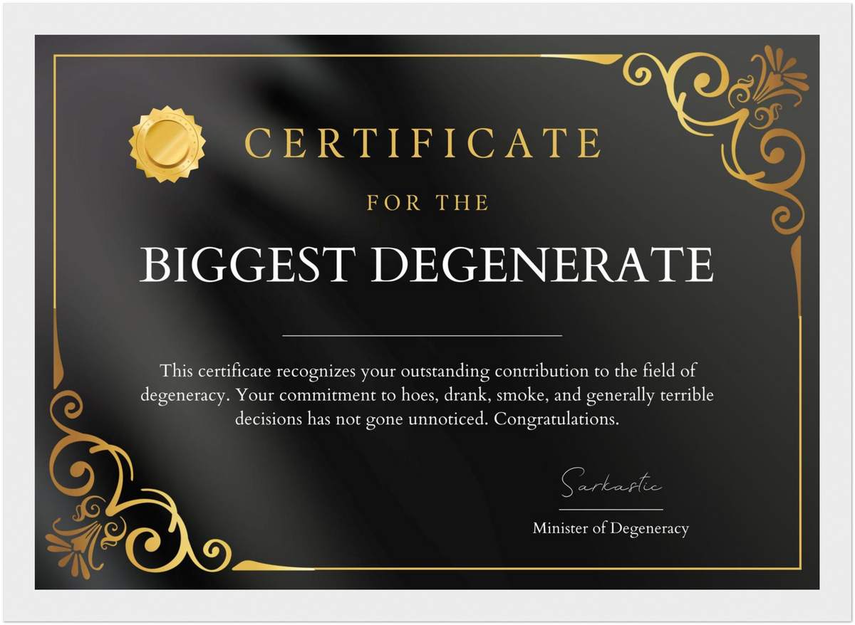 Biggest Degenerate Certificate