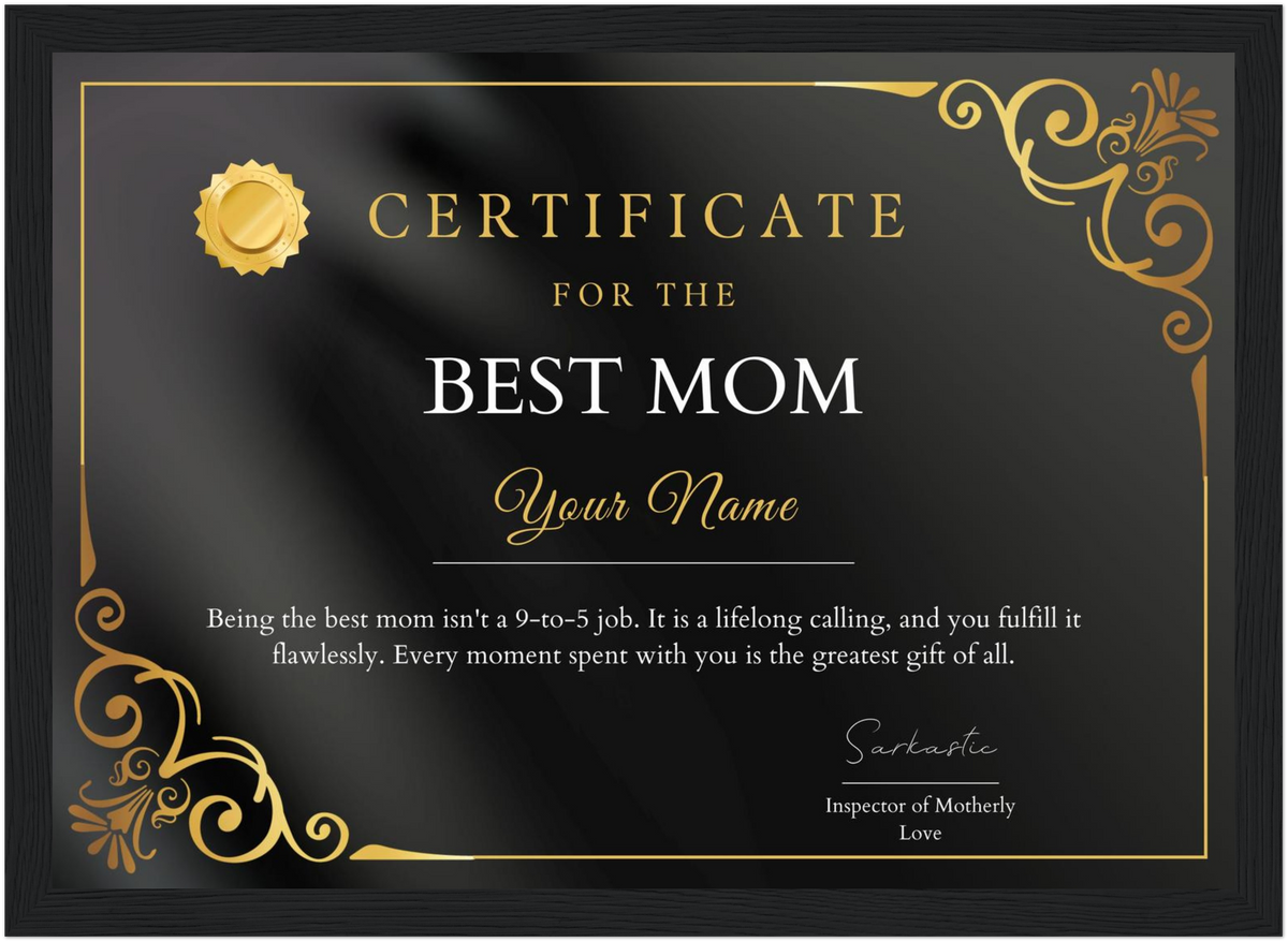 Best Mom Certificate