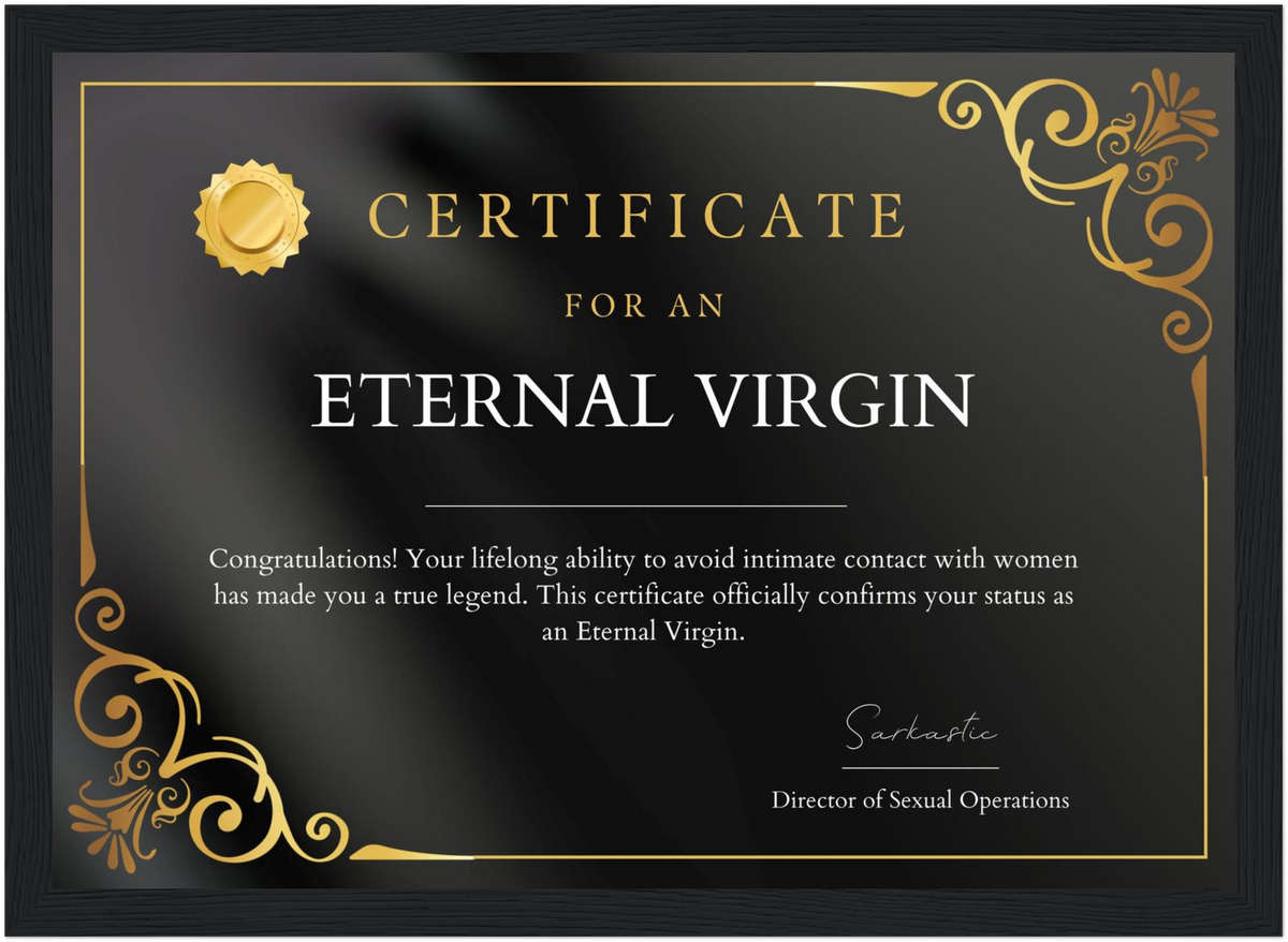 Eternal Virgin Certificate