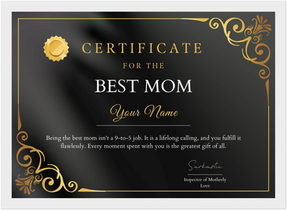 Best Mom Certificate