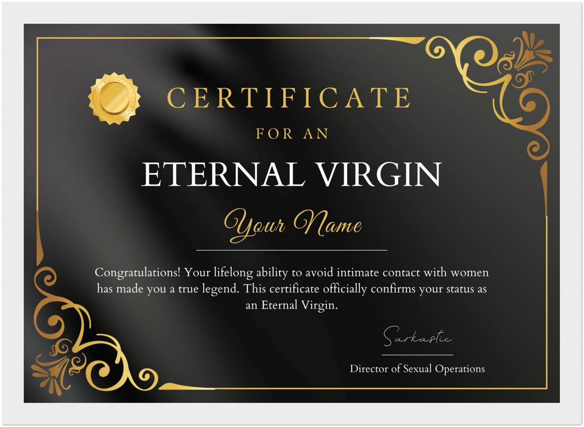 Eternal Virgin Certificate