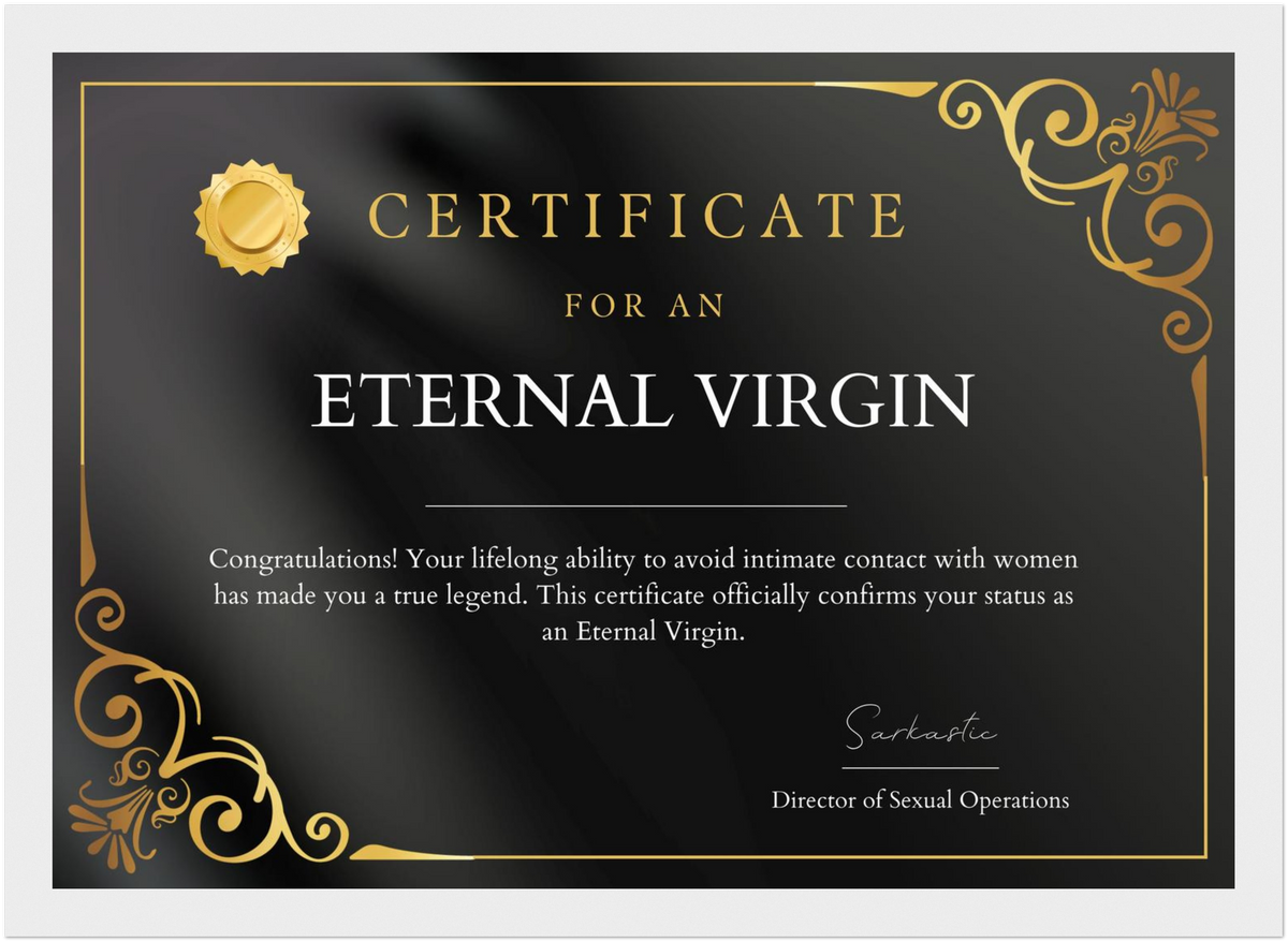 Eternal Virgin Certificate