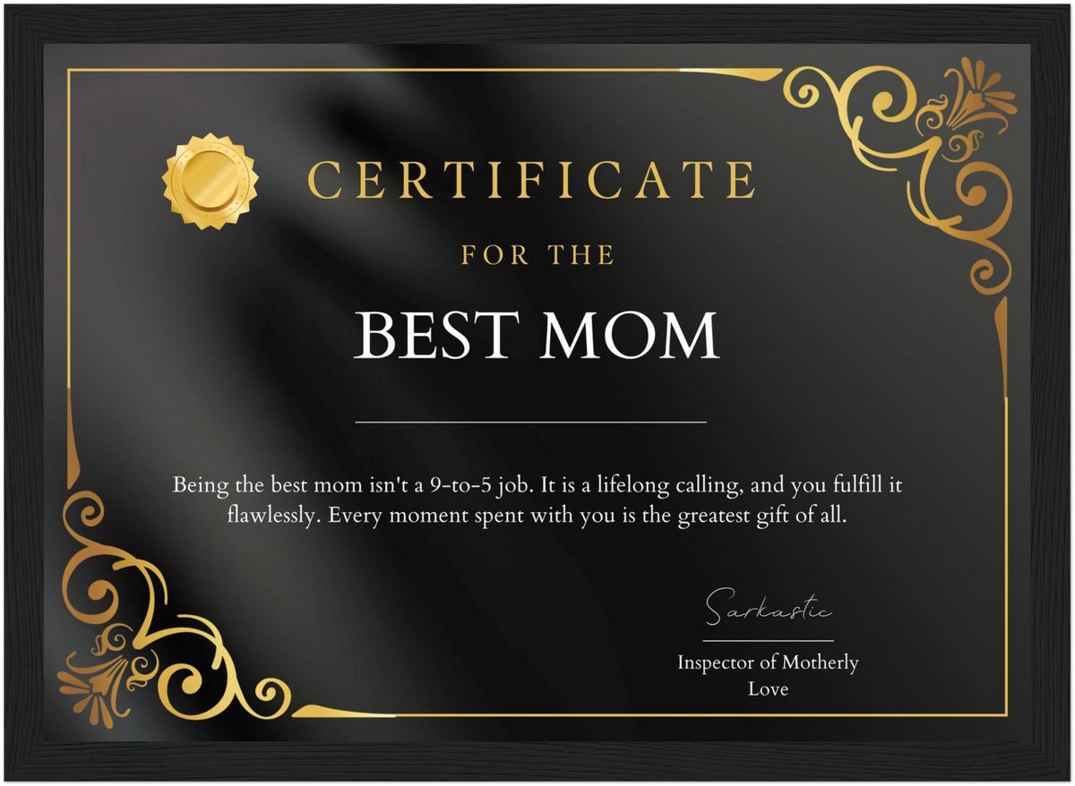 Best Mom Certificate